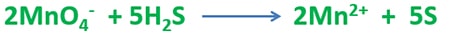 exchage oxidation numbers of MnO4- and H2S